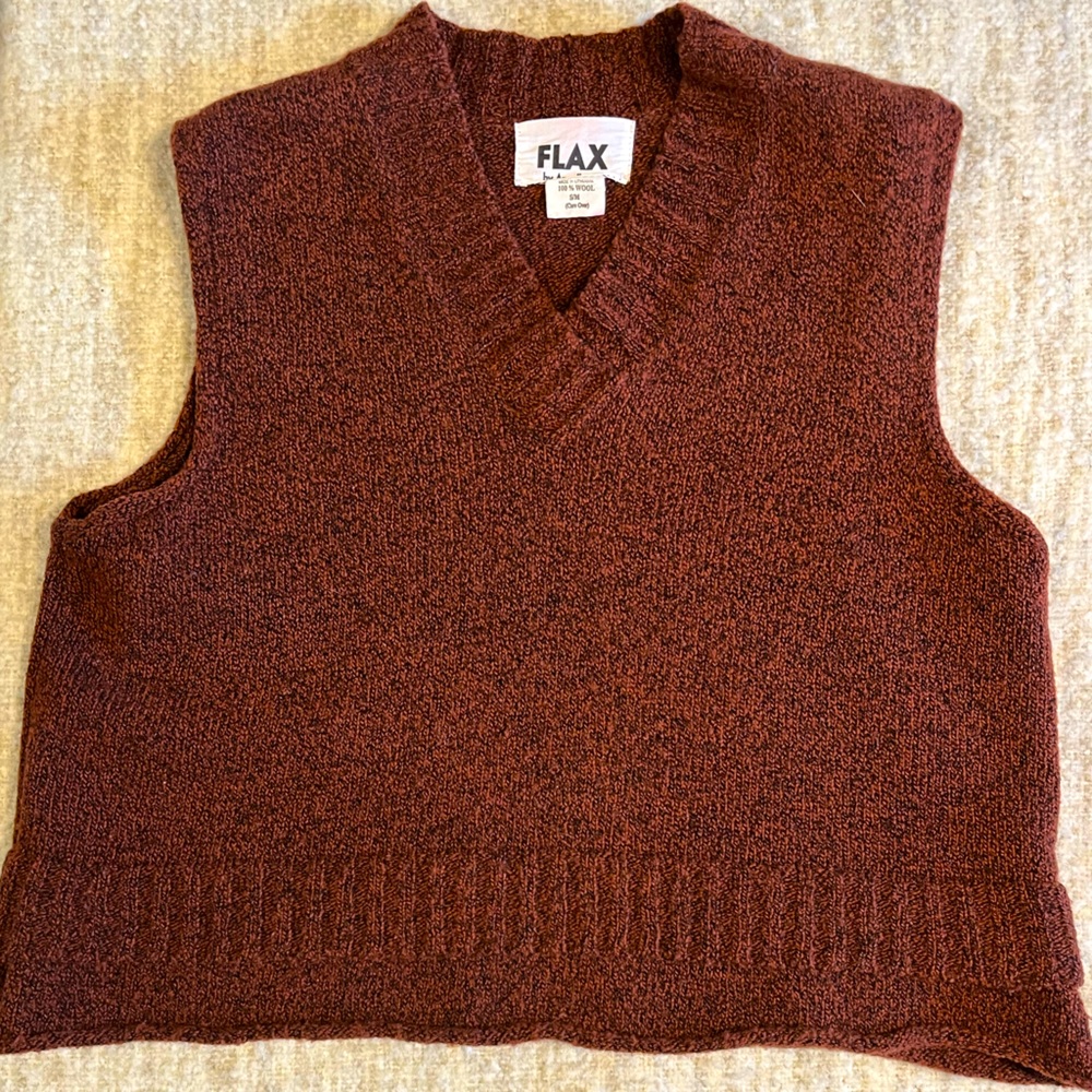 Flax S/M Brown Wool Vest